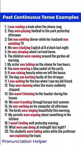 Past Continuous Tense Examples