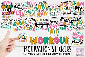 Workout Motivation Stickers Png, Weighloss Print and Cut Stickers, Fitness Inspiration Png, Gym Motivation Stickers, Exercise Quotes Png - Etsy
