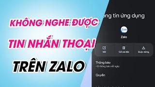 Không nghe được tin nhắn thoại Zalo - Nguyên nhân và cách khắc phục | Viết bởi DieuPham89