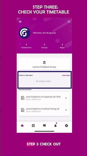 Navigate through out college app