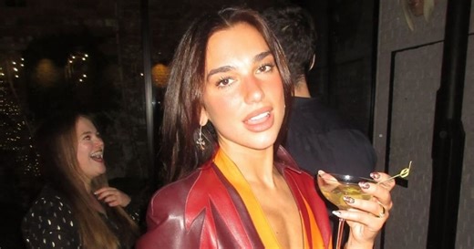 Dua Lipa Celebrates New Year in Mugler Jacket & Tiny Micro Skirt