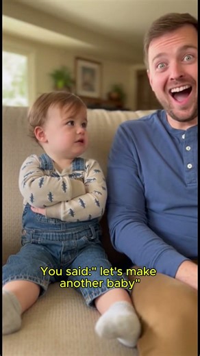 Baby’s Reaction When Dad Says With mom: “Let’s Make Another Baby” 😂 #funnybaby #babyreaction