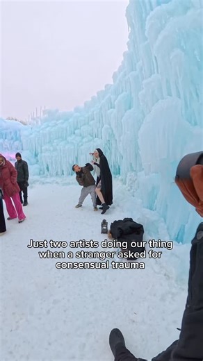 Faith | Minnesota Photographer on Instagram: "Just out here making art… and accidentally running a pop-up haunted experience at the ice castles because a man requested fear ❄️👻 Elissa is such an awesome human (AND photographer!!! @skywoman.visuals) she did not hesitate to make this strangers random dream come true, and successfully creating a new core memory for us all 🫶🏻✨ 10/10 would recommend asking a stranger in public to scare you for a photo 😂 @icecastles_ #mn #minnesota #twincities #ph