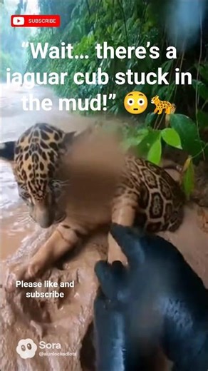 Jaguar Cub Stuck in River Mud… Jungle Rescue! 🐆😱