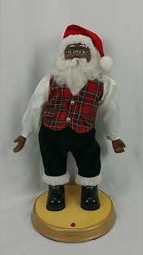 Here Comes Santa Claus Dancing Display African American Black Demo Video
