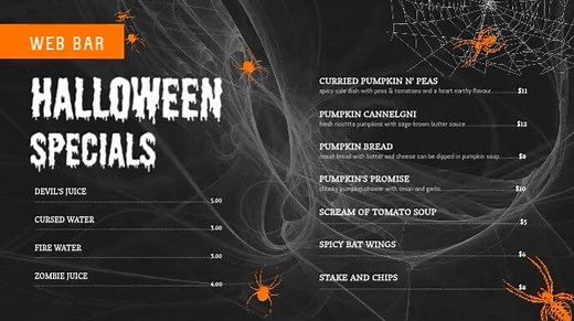Free Customizable Halloween Menu Templates