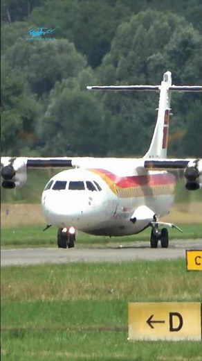 ATR 72-600 Iberia Takeoff from Bern Airport in Switzerland
