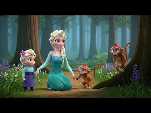 Elsa and Daughter Counting Little Monkeys | 1–10 Counting Song