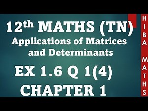 12th maths chapter 1 exercise 1.6 question 1(4) TN syllabus hiba maths