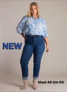 💙 Jeans Violet van Yest Curve | Maat 46 t/m 50 💙 Dé perfecte jeans die jouw curves omarmt! 😍 Deze Yest Curve jeans zit niet alleen heerlijk comfortabel, maar geeft ook een supermooie pasvorm. High waist model met een fijne stretch én een stoere omslag onderaan voor die extra touch. ✨ Slankt mooi af ✨ Comfortabele stretch ✨ Ideaal voor elke dag ✨ Makkelijk te combineren met een blouse, trui of blazer Een jeans waarin jij je zelfverzekerd én comfortabel voelt – dat is waar we van houden! Kom ‘m