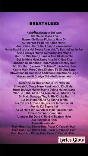 🎵 Breathless | Full Song Lyrics | Shankar Mahadevan | Non Stop Singing Magic