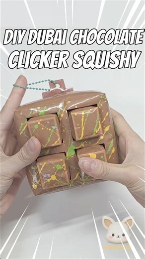 DIY Paper Squishy | Dubai Chocolate Clicker – So Satisfying 🍫#howtomake #freetemplate #fidgettoys