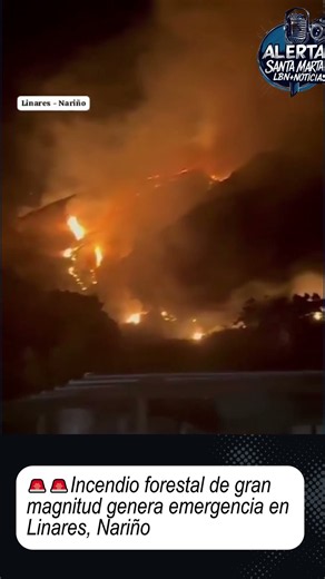 Incendio forestal de gran magnitud genera emergencia en Linares, Nariño