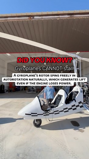 529K views · 4.5K reactions | Did you know gyroplanes can’t stall? Unlike helicopters, their rotors spin freely, making them naturally stable and safer at low speeds. Smooth, simple, and fun — that’s the Rebel Red Gyro experience!  #WestTexas #TexasAviation #Gyroplane #AviationLife #GyroplaneLife #GyroplaneFlying | Rebel Red's Gyros | Facebook