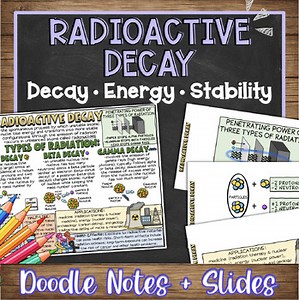 Radioactive Decay Doodle Notes & Quiz   PP | Alpha, Beta, Gamma & Half-Life
