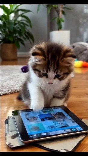 Cat Enjoying Laptop Videos 😺💻 | Viral Cute Cat Short!#cat#kitten#shorts#trending