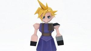 Cloud Polygon Figure Based on Original Final Fantasy VII Model
