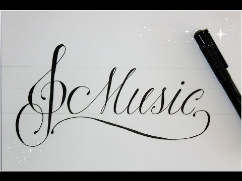 how to write in cursive fancy - music - easy version for beginners