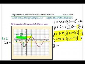 4 Different Equations for a Sinusoidal Function Graph based on Phase Shift - EDEXCEL - GCSE - SAT