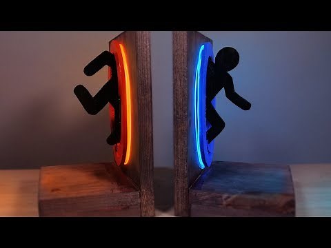 DIY Neon Portal Bookends - They GLOW in the Dark!