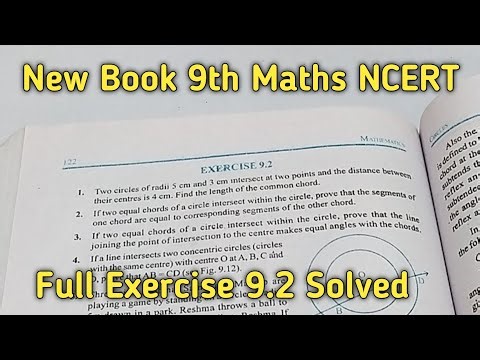 Class 9 Maths | Chapter 9 | Exercise 9.2 | Circles | NCERT New Book