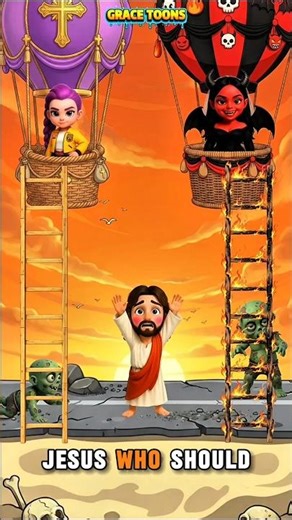 😱 Who Will Jesus Choose? Angel 😇 or Devil 😈 #jesus