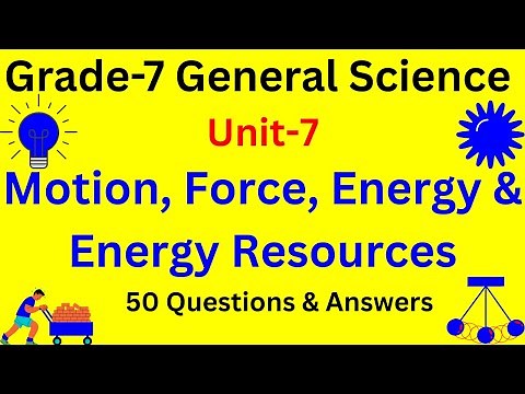 Grade 7 General Science Unit 7 Full Quiz (50 Questions) | Motion, Force, Energy & Energy Resource