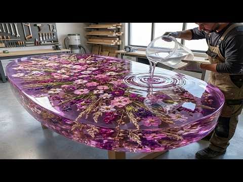 I Came Up With The Idea Of ​​Making A Flower Table Out Of Epoxy Wood // My Favorite Art Project