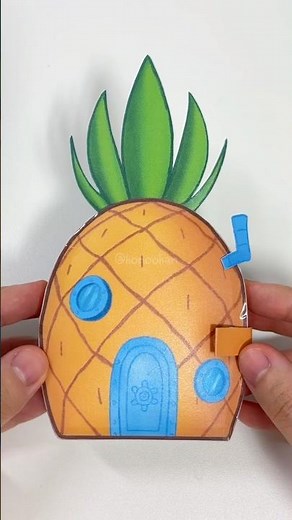 DIY SpongeBob Mini Squishy Book!🍍 스폰지밥 종이놀이 #papercraft #shorts