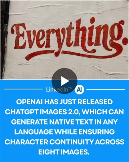 OpenAI just gave image generation a brain. ChatGPT Images 2.0 shipped this week. And it is a fundamentally different category of tool. Every image model before this generated pixels from a prompt.… | LinkedIn™ AI