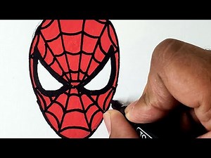 How To Draw SPIDERMAN Head Step By Step