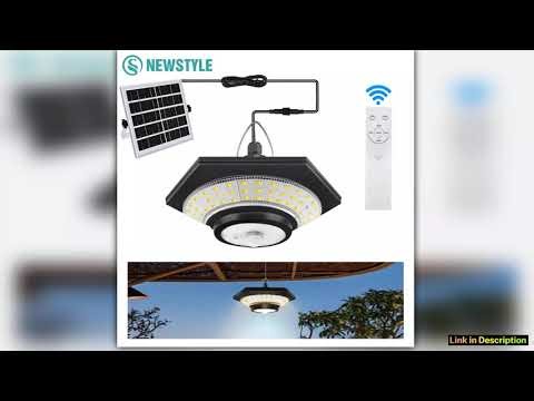 Solar Pendant Shed Lights Outdoor 228 LEDs 5 Modes Solar Motion Sensor Light Waterproof Remote Time