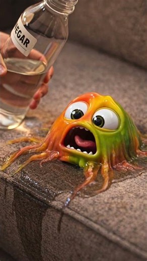 How to easily remove slime from a sofa or carpet? #tip #slime