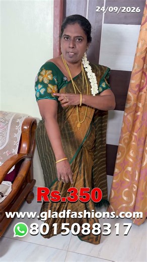 Mega Discount Saree🔥Just Rs.350 Only Brasso Designer & Rusty Orange Silk Saree🔥Hurry & Buy Now