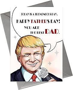Funny Father's Day Cards, Trump Father Humorous Father's Day Gift for Grandad, 5" x 7" Father's day Cards with Envelope for Dad Grandparent