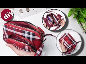 How to make purse bag / Crossbody cell phone bag tutorial / diy double zipper sling bag