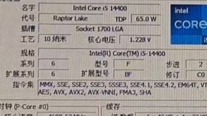 INTEL CORE I5 14400处理器默频状态下性能参数和CPU-Z测试得分！感谢粉丝 “手残的老马”提供测试视频！