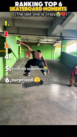 Ranking Top 6 Skateboard Moments 😂🔥 #shorts #skateboard #skatefails
