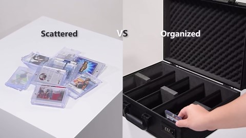 Card Storage Box for 3" x 4" 35pt Toploaders, Sports Cards Case with Lock, Trading Card Storage Box Holds 750 Top Loaders or 190 Magnetic Holders, Card Collection Box for Collectors, X-Large