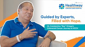 184 reactions | Upon being diagnosed with rectal adenocarcinoma, Constantino “Boy” Ortega was determined not to let it disrupt his life. His research led him to Healthway Cancer Care Hospital (HCCH) and Dr. Manuel Francisco Roxas. Impressed with the expert care and the hospital's facilities, Ortega completed 28 sessions of radiation and chemotherapy, resulting in successful treatment and a return to good health. | Healthway Cancer Care Hospital | Facebook