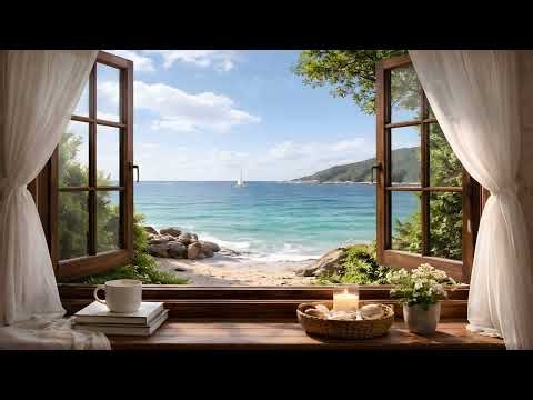 Binaural Ocean Waves Through a Window 🌊 | 3 Hours Sea Sounds for Relaxation