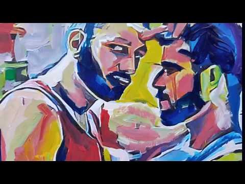 Intimate paintings of gay couples