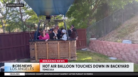 Video captures moment hot air balloon lands in Temecula backyard