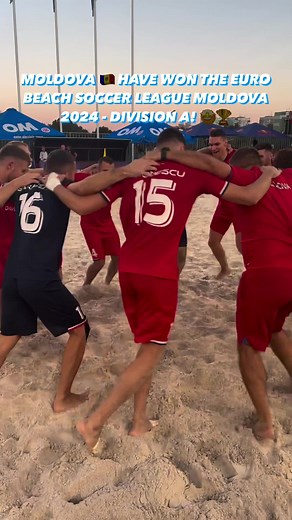 🏆🇲🇩 Naționala Moldovei la fotbal pe plajă a învins reprezentativa similară a Poloniei cu scorul de 6-3, în ultimul meci din etapa preliminară a EBSL 2024, Divizia A, competiție echivalentă Campionatului European de fotbal, găzduită de țara noastră. Astfel discipolii lui Ruslan Pernai s-au calificat în superfinala competiției de la Alghero, Italia, care se va desfășura în perioada 10-15 septembrie 2024. Băieții noștri au finalizat etapa preliminară pe prima poziție cu 3 victorii!