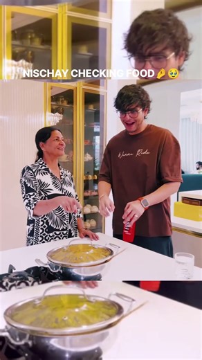 Nischay CHECKING FOOD 🤌🥹 #triggerdinsaan #dimplemalhanvlogs #shorts