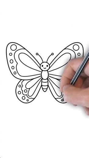 How to draw butterfly​ #howtodraw #butterfly #natureart #drawingtutorial #artforkids #animaldrawing