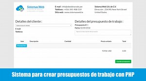Sistema web para crear presupuestos de trabajo desarrollado con PHP, MySQL y Bootstrap