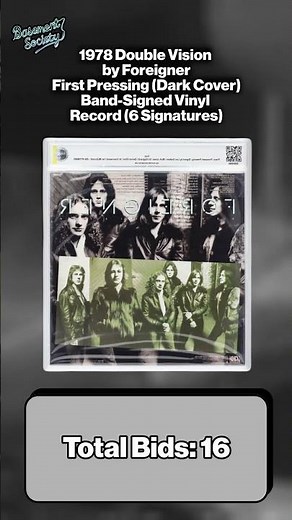 1978 Double Vision by Foreigner First Pressing Dark Cover Band Signed Vinyl Record 6 Signatures