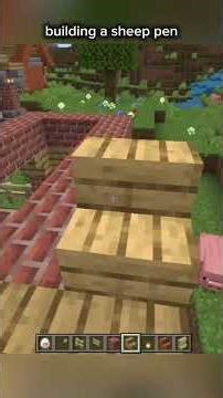 minecraft : building a sheep pen