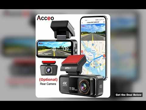 4K Dash Cam Builtin WiFi GPS HD Night Vision Driving Recorder Loop Recording Support APP Control 24H